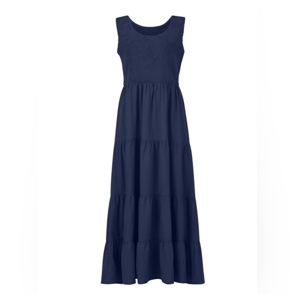 Sleeveless Maxi Dress - Tiered and Smocked - Picture 3 of 4